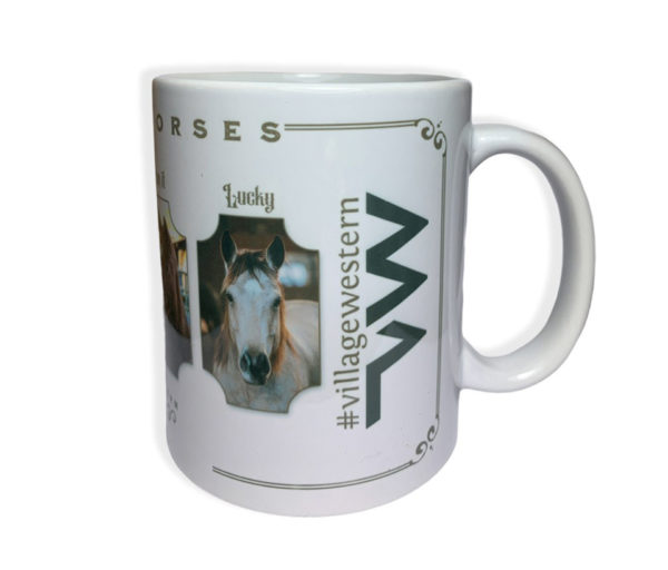 Mug ceramique blanc quarter horse lucky