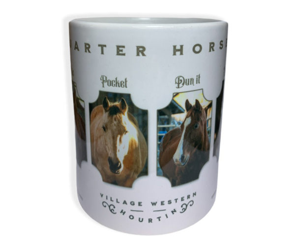 Mug ceramique blanc quarter horse pocket dun it
